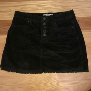 Olive green button up skirt